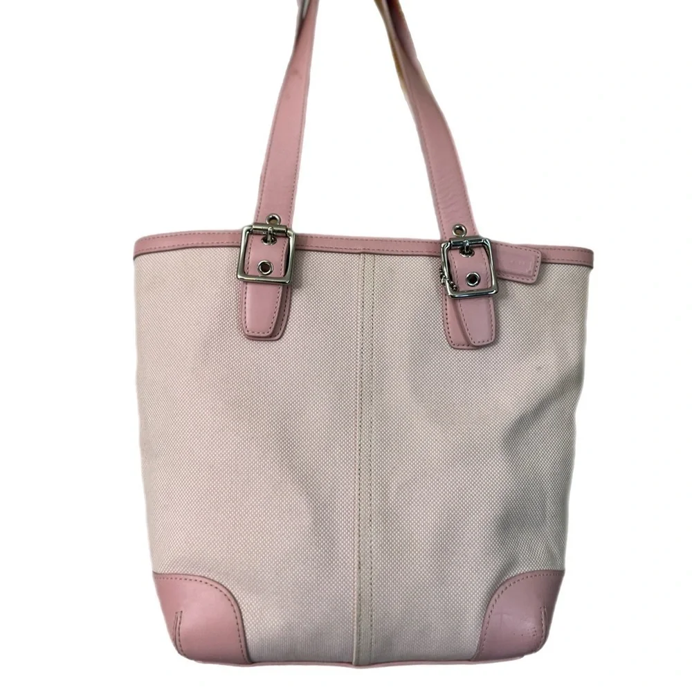 Coach #1841 Elegant Pink and Cream Tote Bag